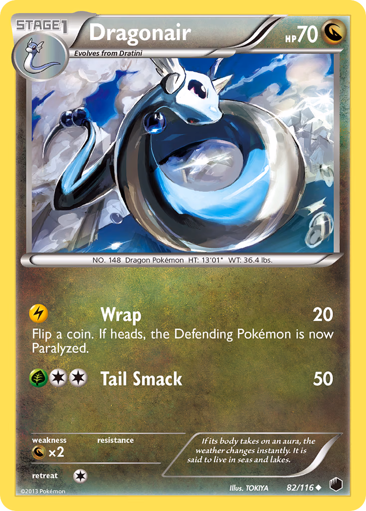Dragonair Pokemon card (82/116, Plasma Freeze)