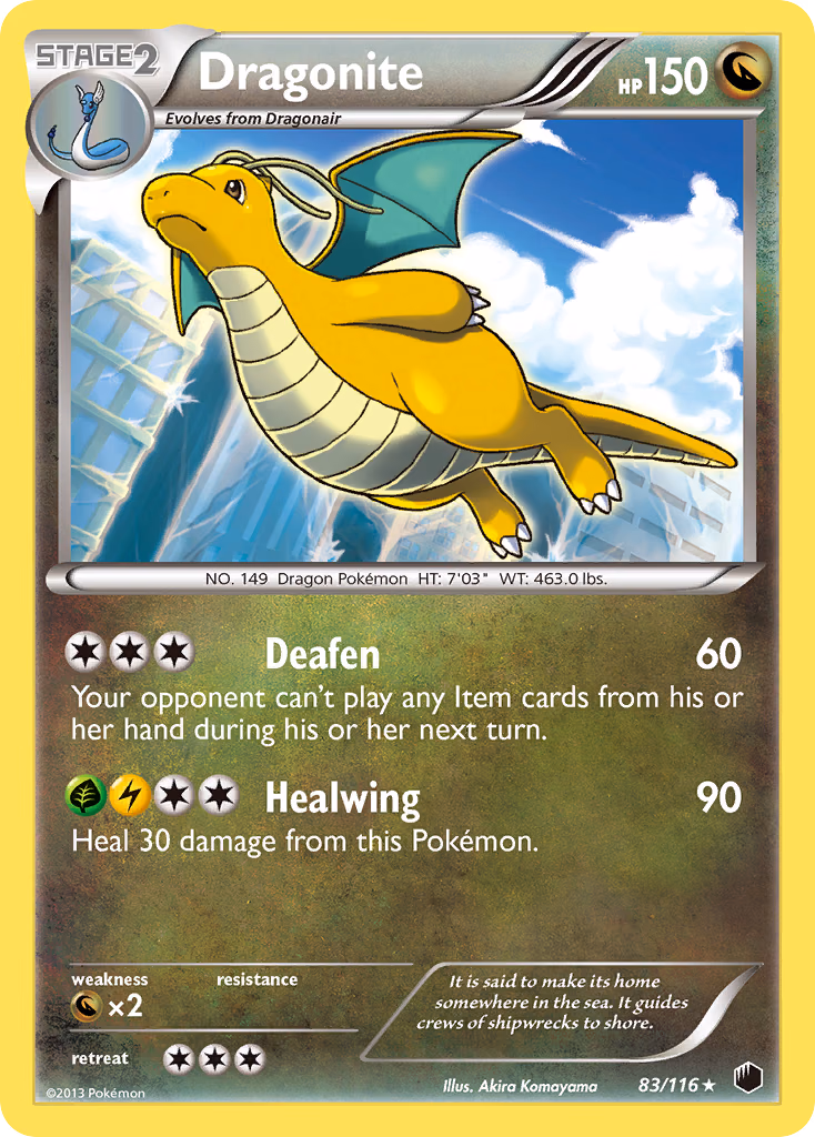 Dragonite Pokemon card (83/116, Plasma Freeze)