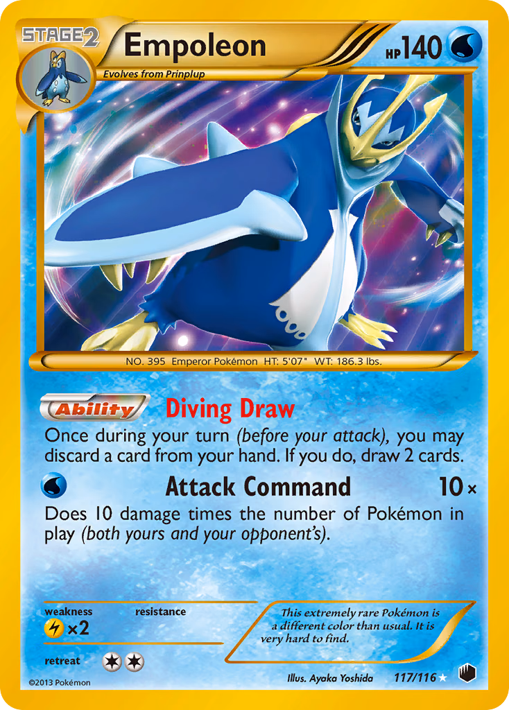 Empoleon Pokemon card (117/116, Plasma Freeze)