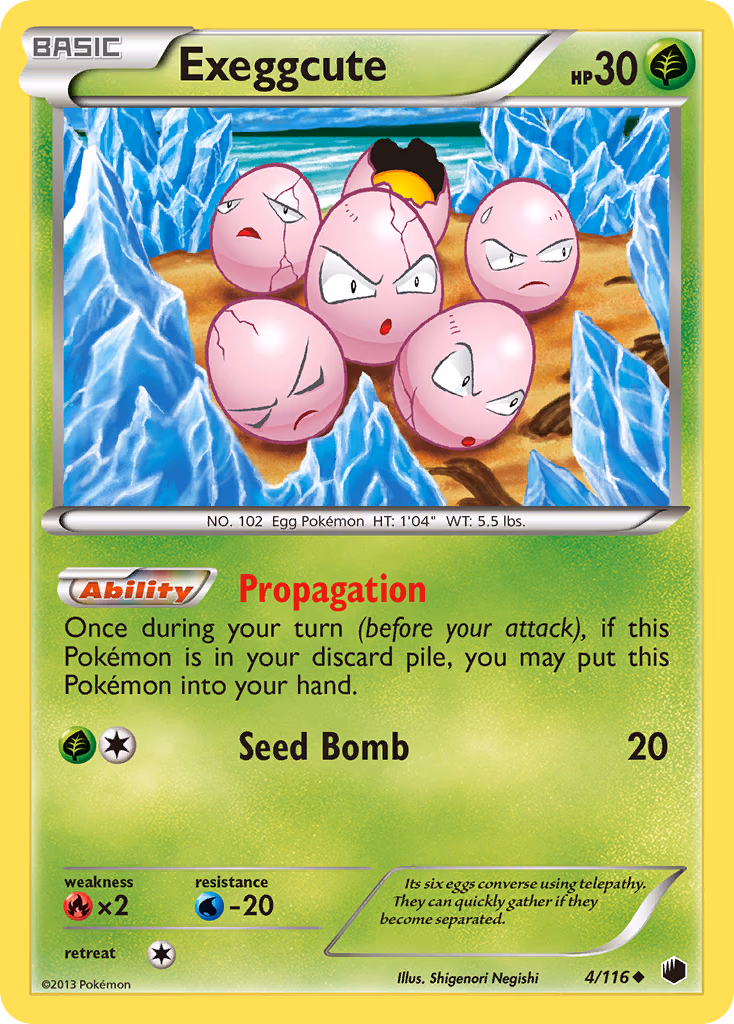 Exeggcute Pokemon card (4/116, Plasma Freeze)