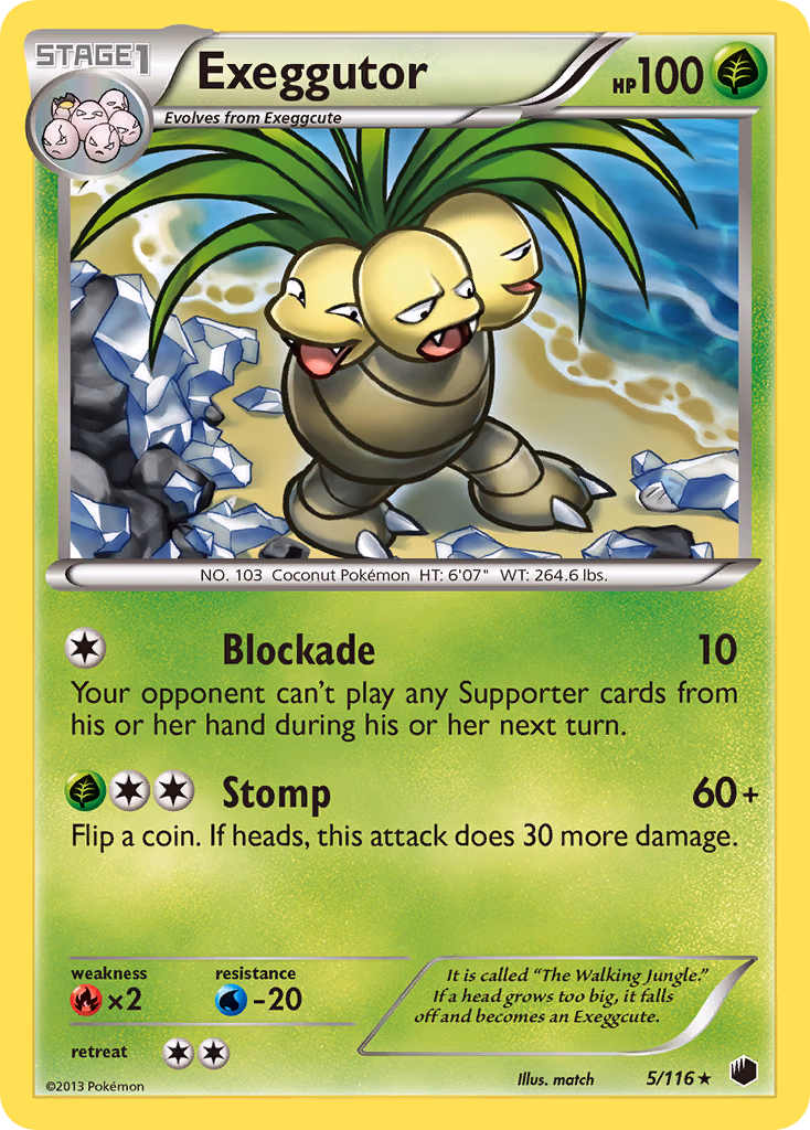 Exeggutor Pokemon card (5/116, Plasma Freeze)