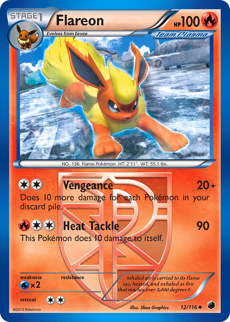 Flareon Pokemon card (12/116, Plasma Freeze)