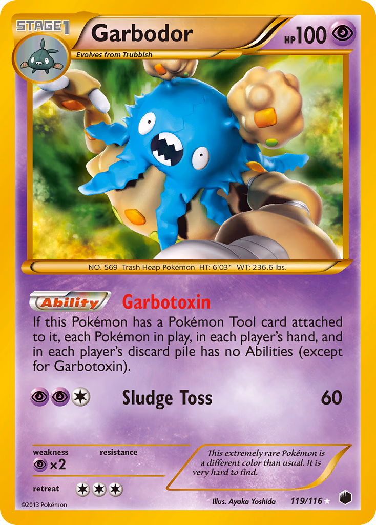 Garbodor Pokemon card (119/116, Plasma Freeze)