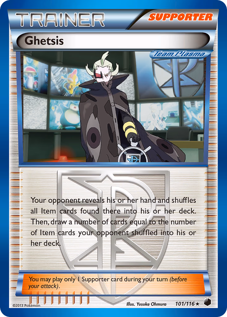 Ghetsis Pokemon card (101/116, Plasma Freeze)