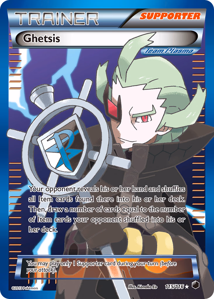 Ghetsis Pokemon card (115/116, Plasma Freeze)