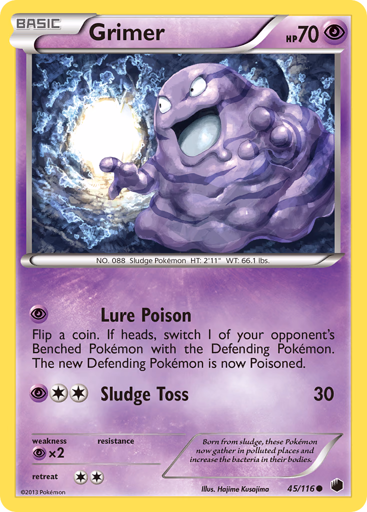 Grimer Pokemon card (45/116, Plasma Freeze)