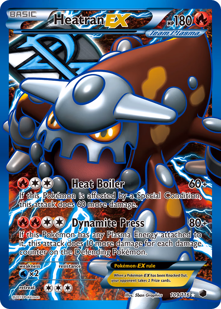 Heatran-EX Pokemon card (109/116, Plasma Freeze)