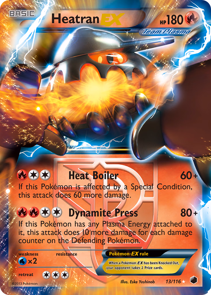 Heatran-EX Pokemon card (13/116, Plasma Freeze)