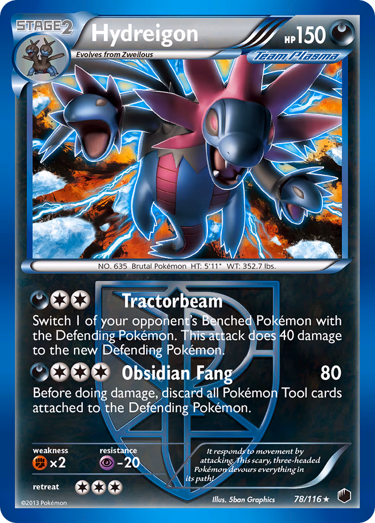 Hydreigon Pokemon card (78/116, Plasma Freeze)