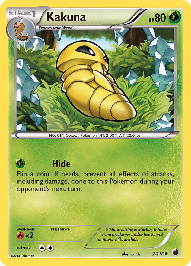 Kakuna Pokemon card (2/116, Plasma Freeze)