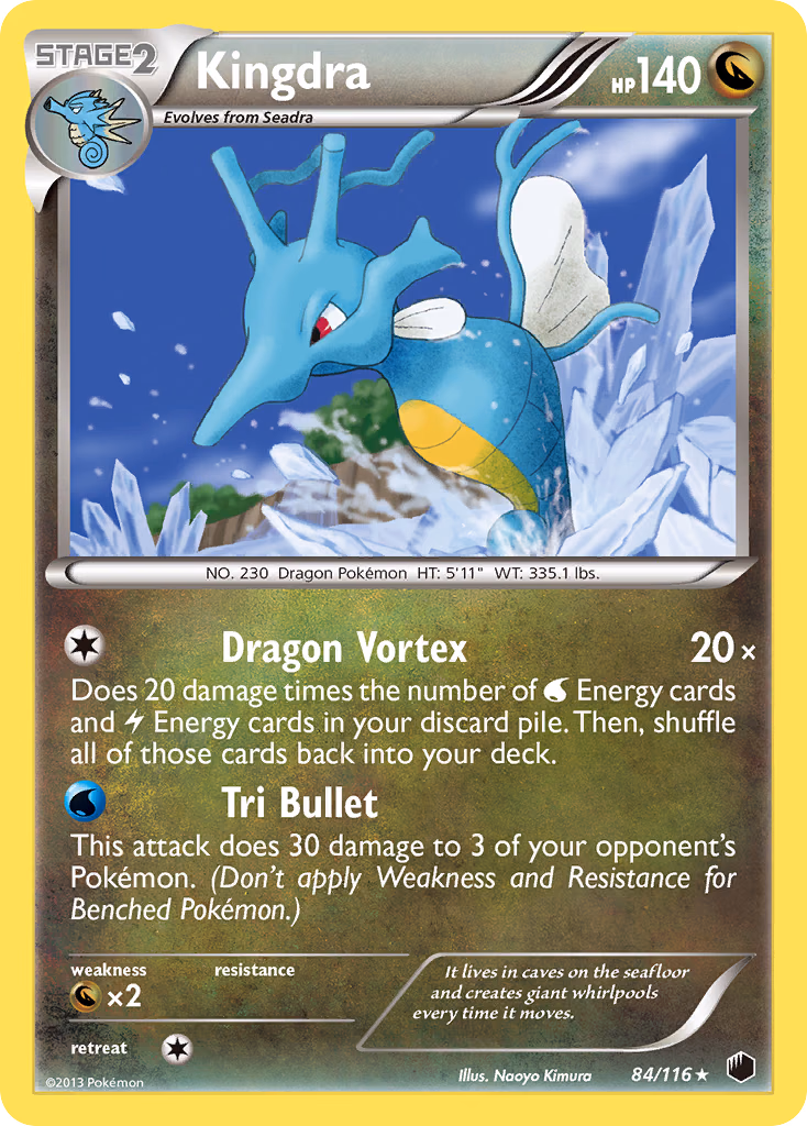 Kingdra Pokemon card (84/116, Plasma Freeze)