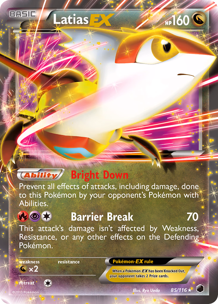 Latias-EX Pokemon card (85/116, Plasma Freeze)