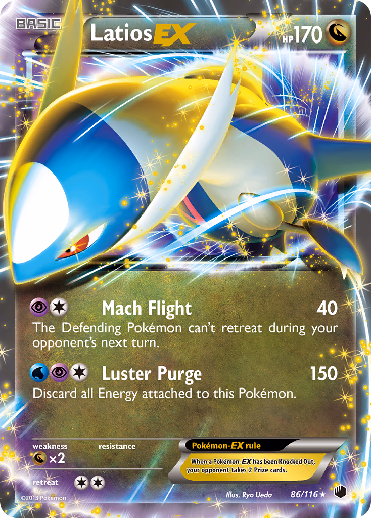 Latios-EX Pokemon card (86/116, Plasma Freeze)
