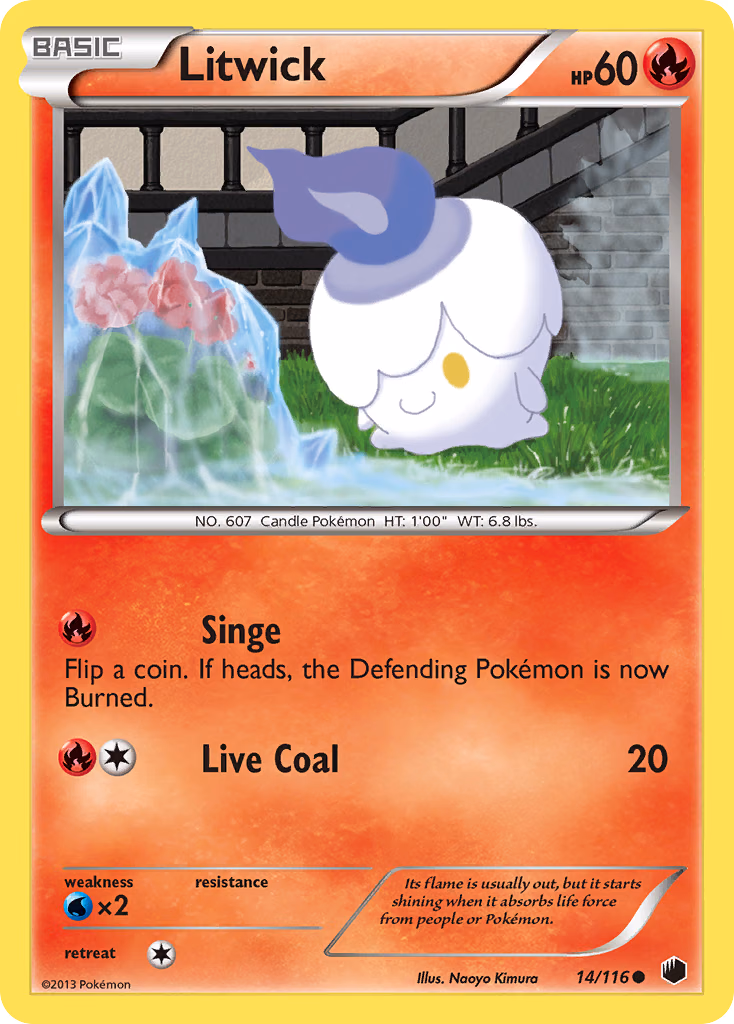 Litwick Pokemon card (14/116, Plasma Freeze)