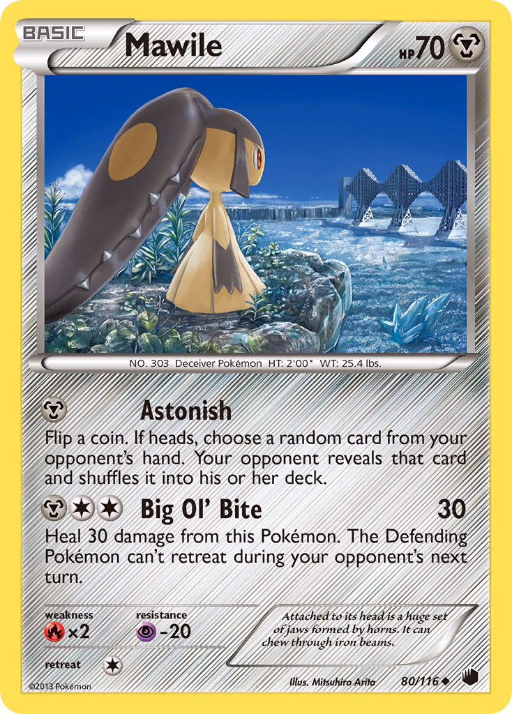 Mawile Pokemon card (80/116, Plasma Freeze)