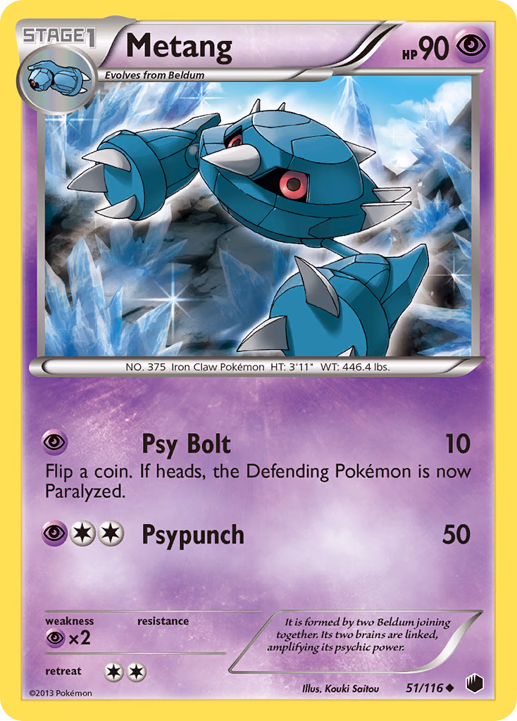 Metang Pokemon card (51/116, Plasma Freeze)
