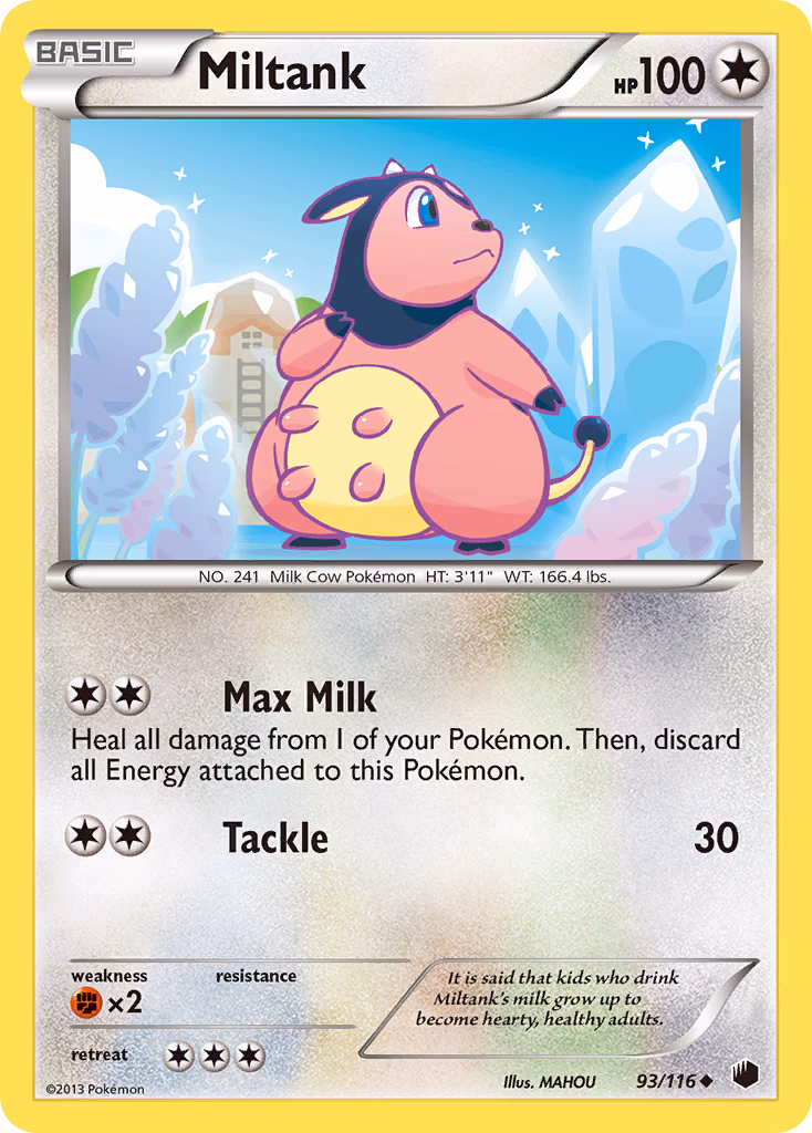 Miltank Pokemon card (93/116, Plasma Freeze)