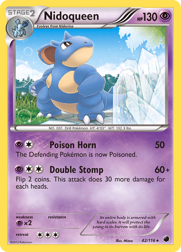 Nidoqueen Pokemon card (42/116, Plasma Freeze)