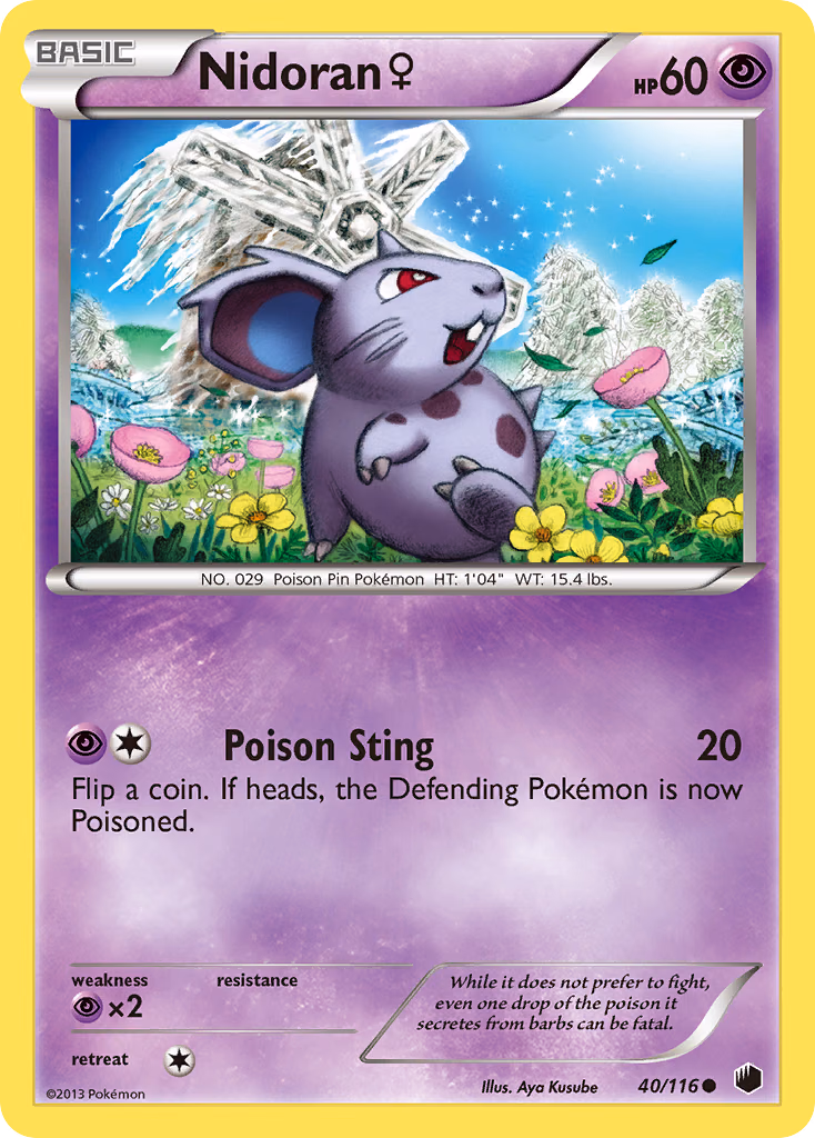 Nidoran ♀ Pokemon card (40/116, Plasma Freeze)