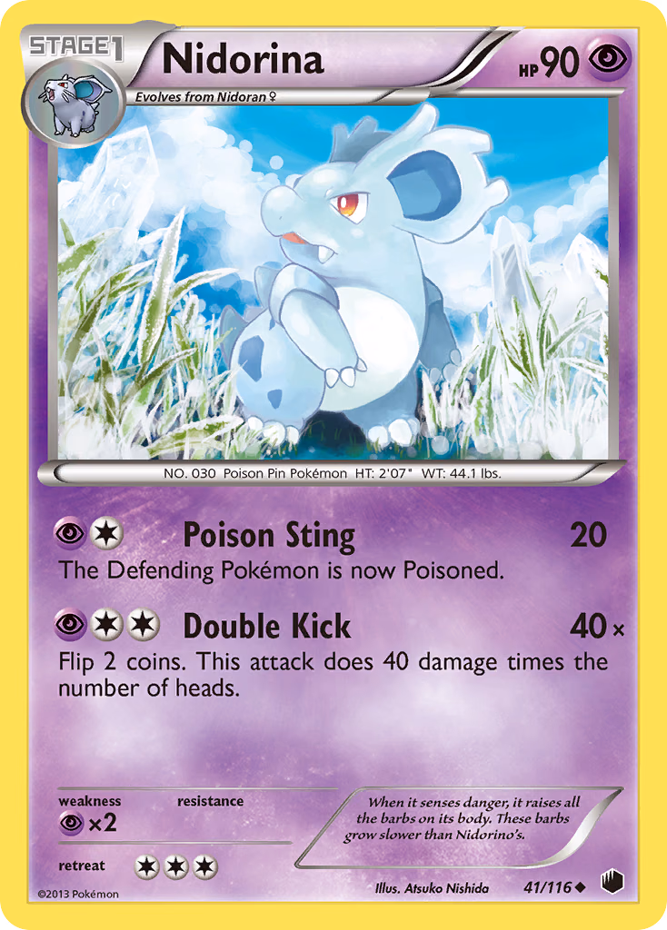 Nidorina Pokemon card (41/116, Plasma Freeze)