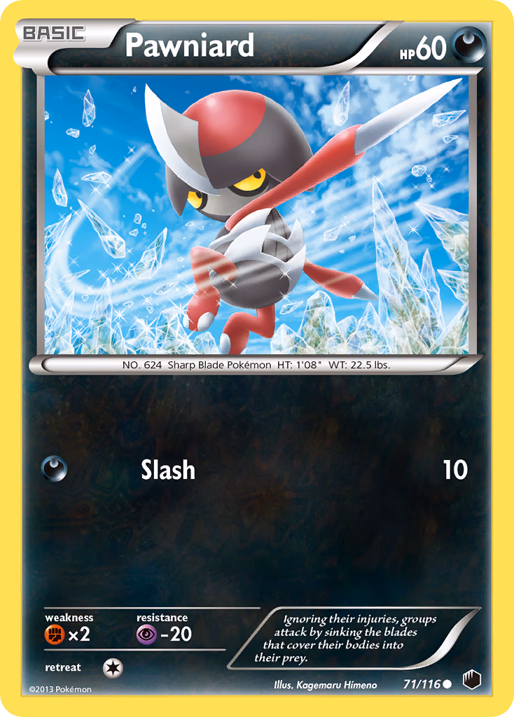 Pawniard Pokemon card (71/116, Plasma Freeze)