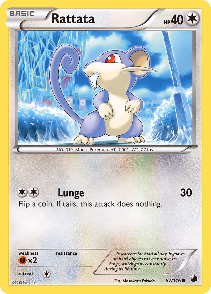 Rattata Pokemon card (87/116, Plasma Freeze)