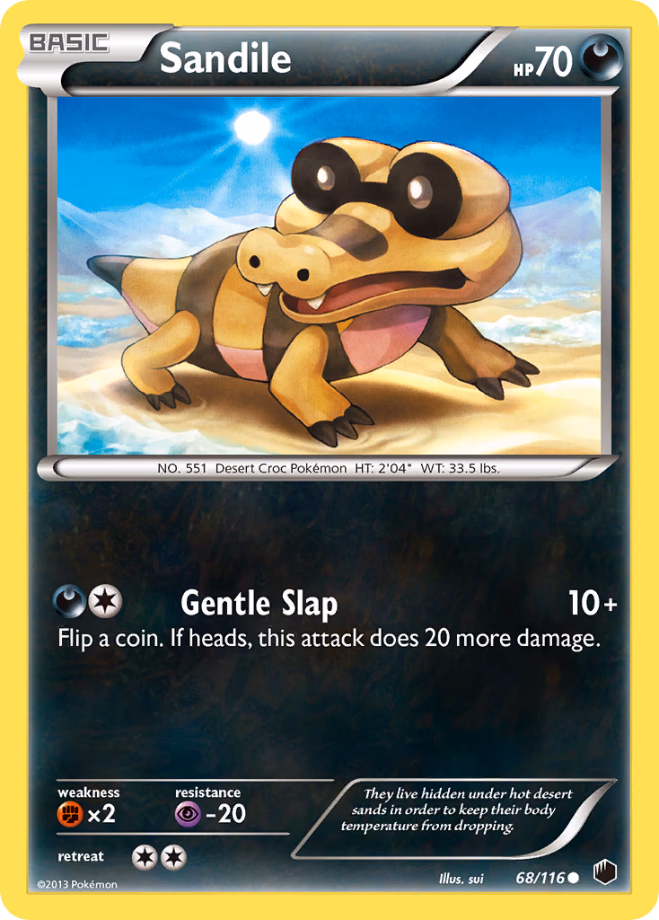 Sandile Pokemon card (68/116, Plasma Freeze)