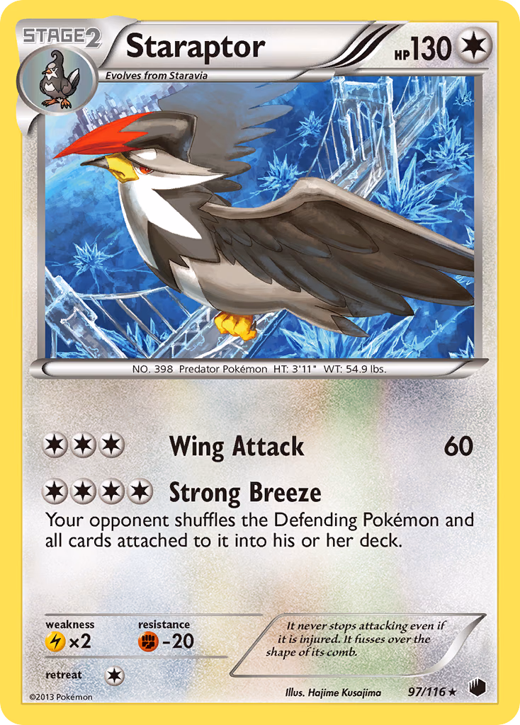 Staraptor Pokemon card (97/116, Plasma Freeze)