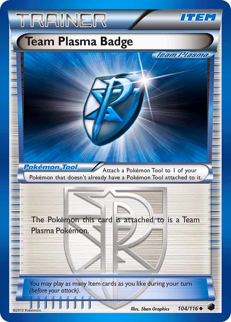 Team Plasma Badge Pokemon card (104/116, Plasma Freeze)
