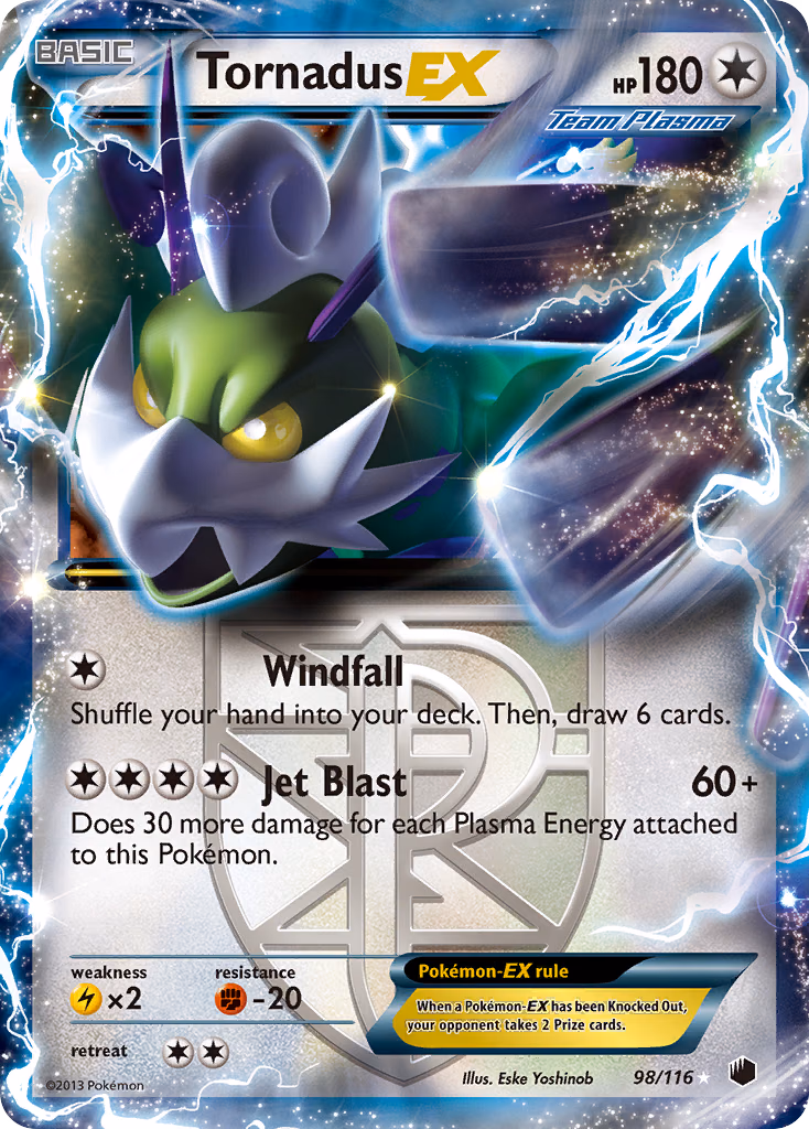 Tornadus-EX Pokemon card (98/116, Plasma Freeze)