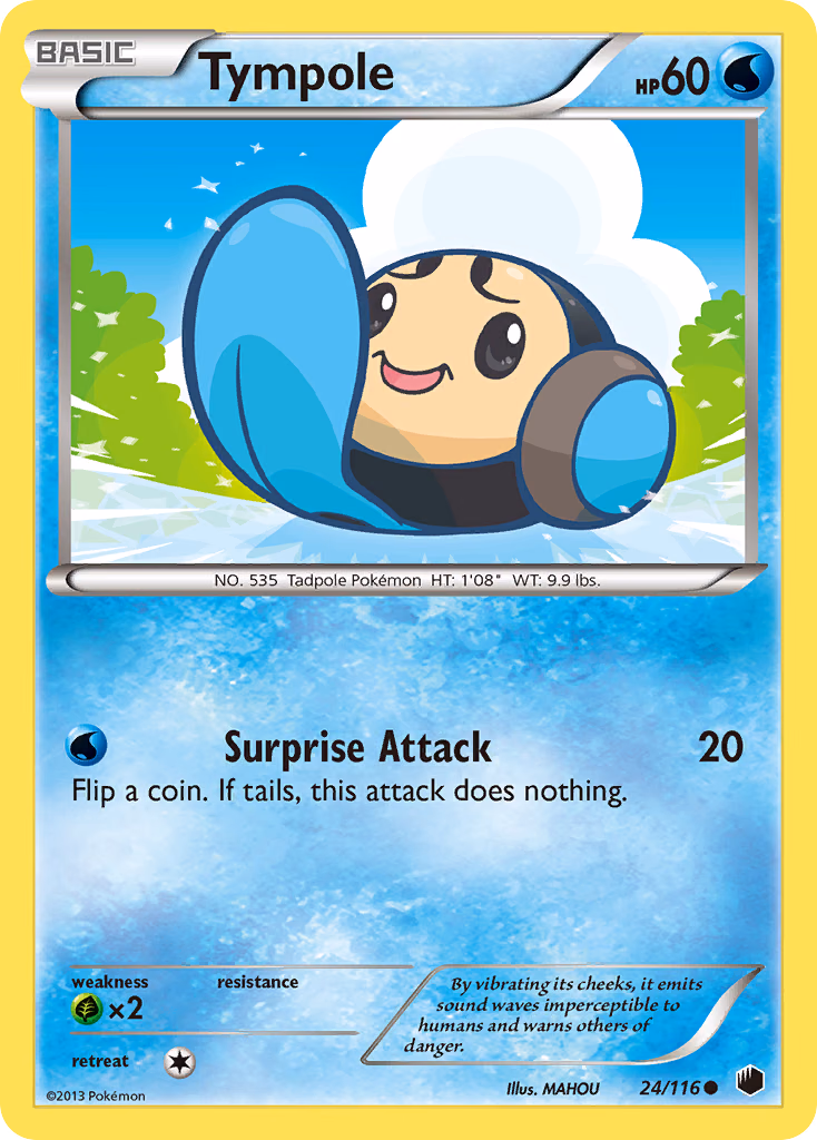 Tympole Pokemon card (24/116, Plasma Freeze)