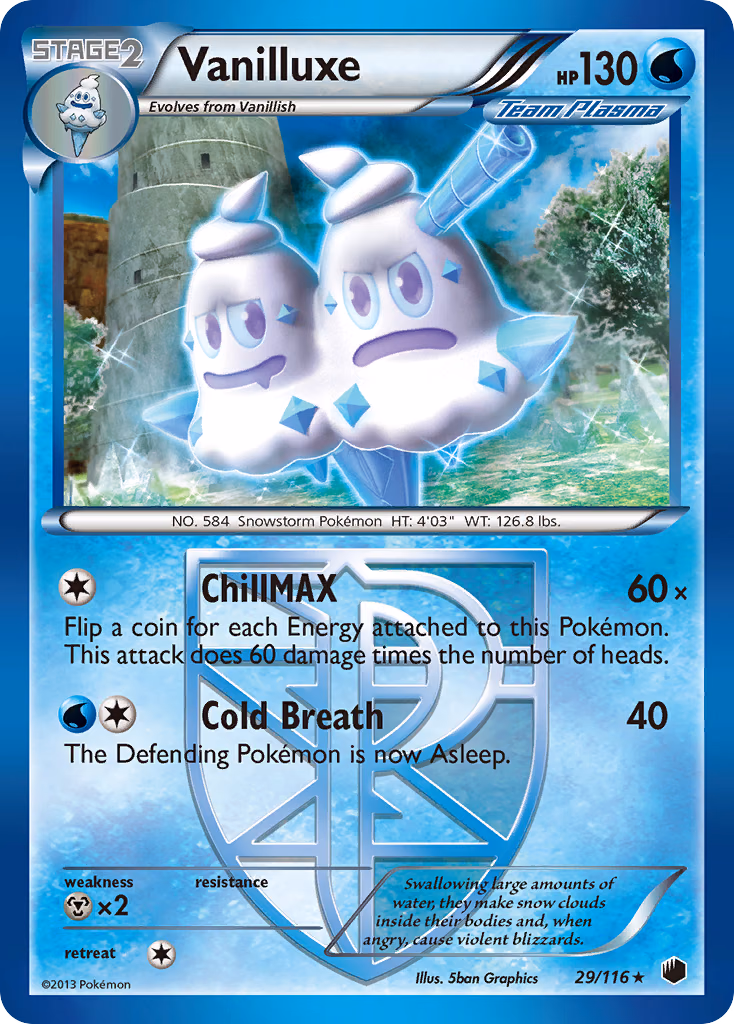 Vanilluxe Pokemon card (29/116, Plasma Freeze)