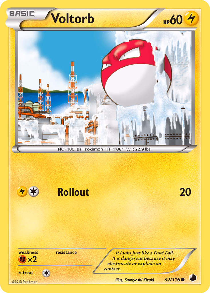 Voltorb Pokemon card (32/116, Plasma Freeze)