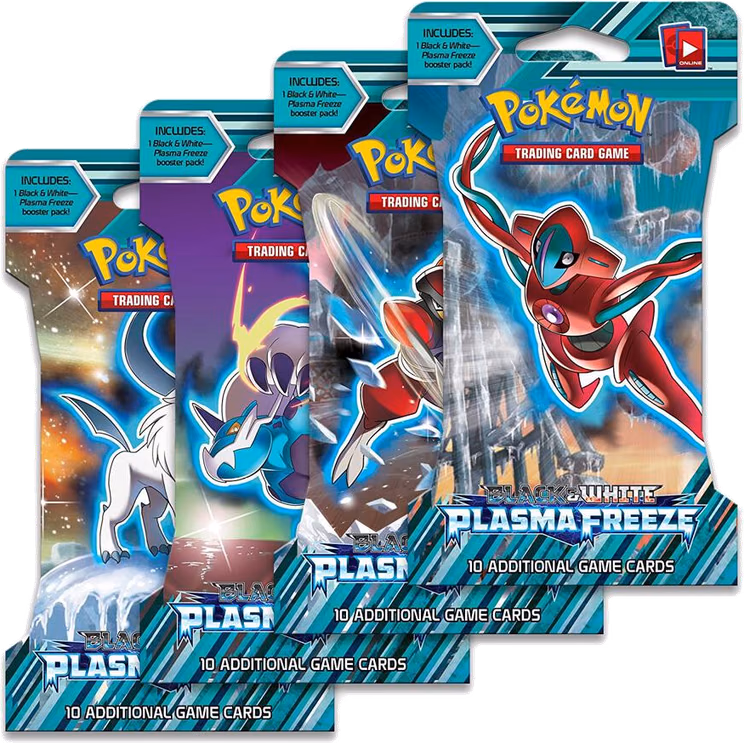 Pokemon Plasma Freeze Sleeved Booster Pack Art Bundle [Set of 4]