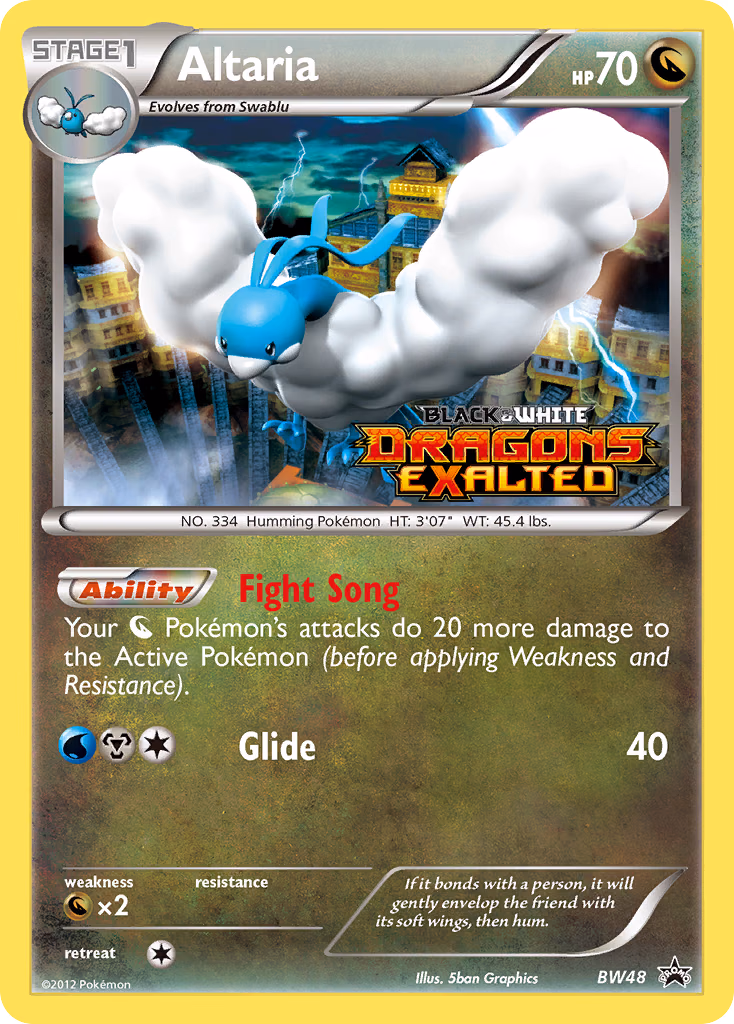Altaria Pokemon card (BW48, BW Black Star Promos)
