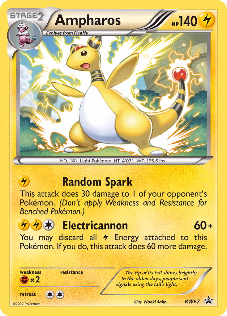 Ampharos Pokemon card (BW67, BW Black Star Promos)