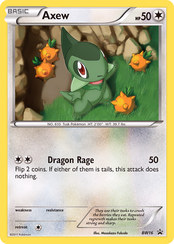 Axew Pokemon card (BW16, BW Black Star Promos)