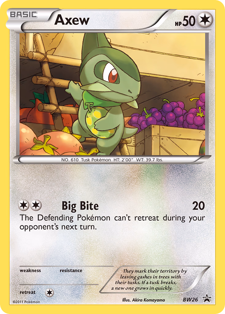 Axew Pokemon card (BW26, BW Black Star Promos)