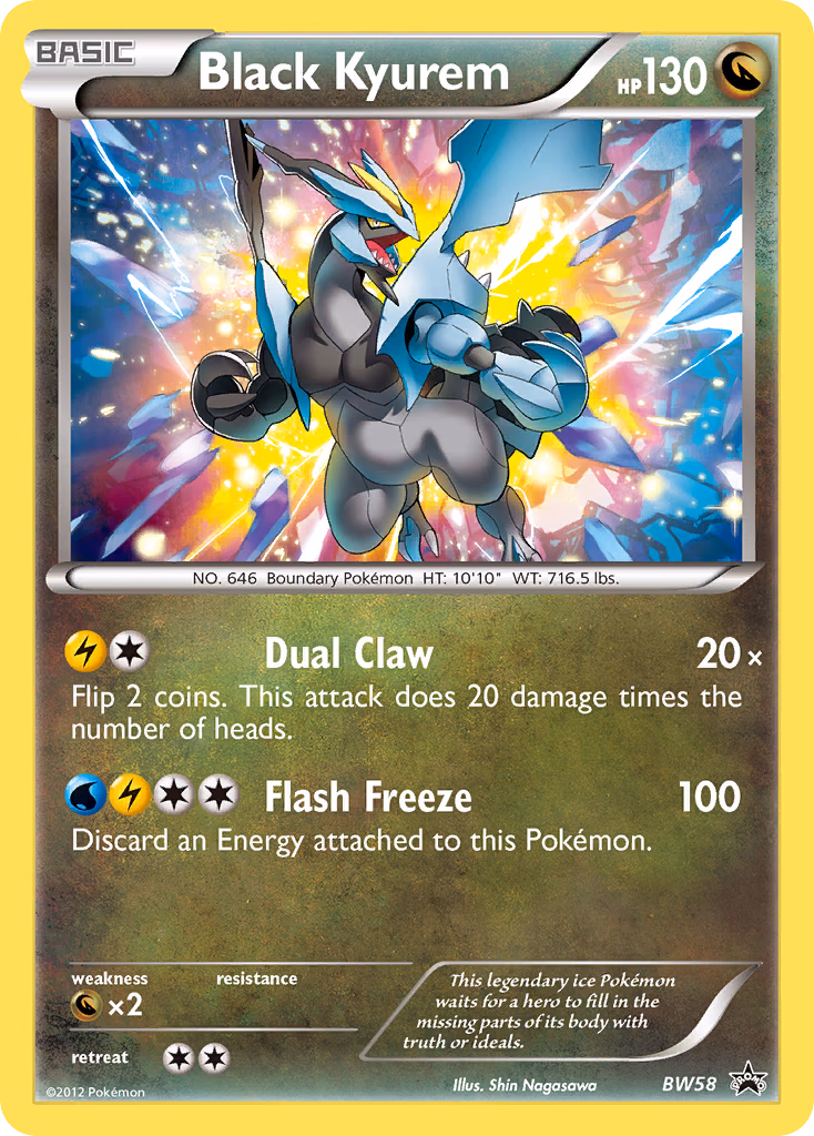 Black Kyurem Pokemon card (BW58, BW Black Star Promos)