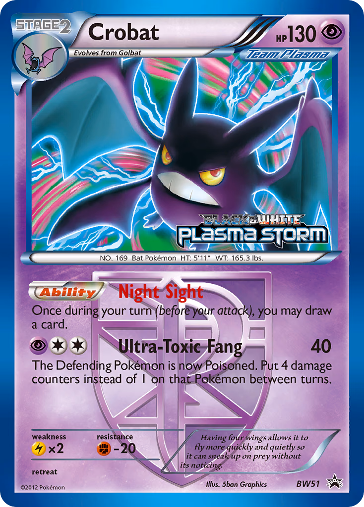 Crobat Pokemon card (BW51, BW Black Star Promos)