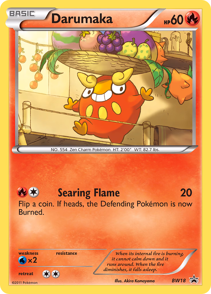Darumaka Pokemon card (BW18, BW Black Star Promos)