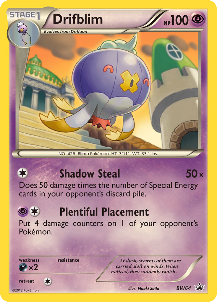 Drifblim Pokemon card (BW64, BW Black Star Promos)