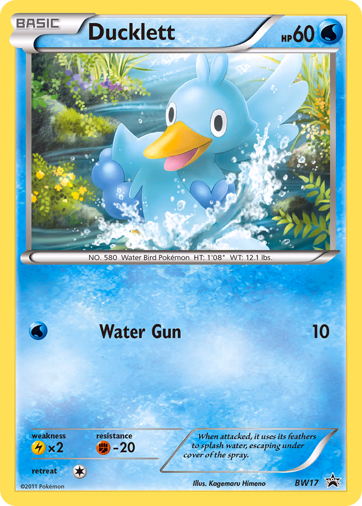 Ducklett Pokemon card (BW17, BW Black Star Promos)