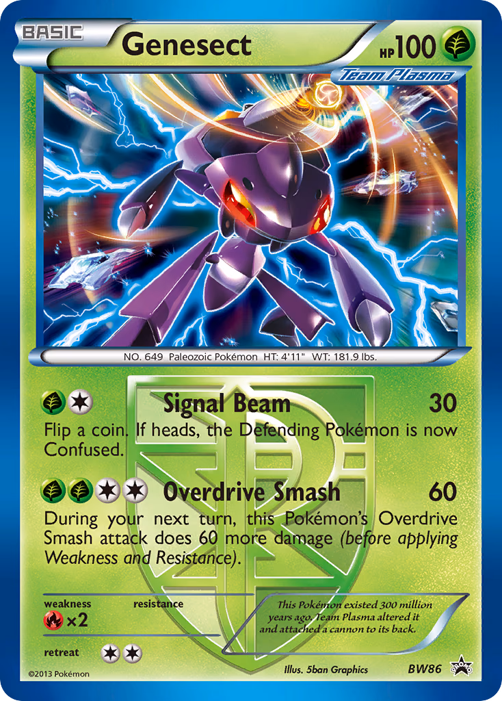 Genesect Pokemon card (BW86, BW Black Star Promos)