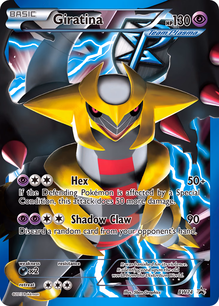 Giratina Pokemon card (BW74, BW Black Star Promos)