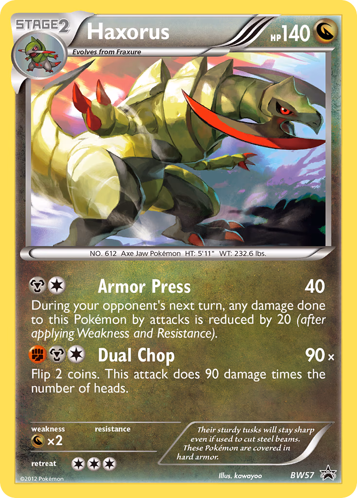 Haxorus Pokemon card (BW57, BW Black Star Promos)