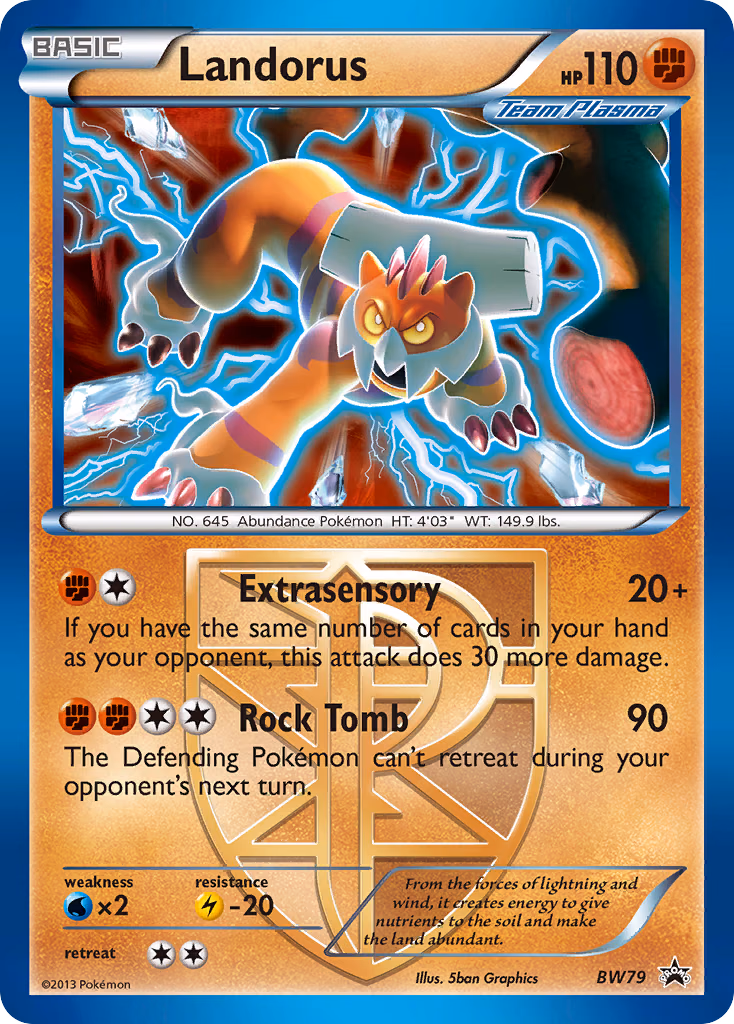 Landorus Pokemon card (BW79, BW Black Star Promos)