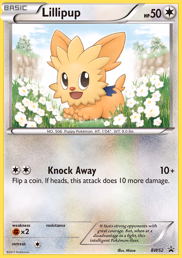 Lillipup Pokemon card (BW52, BW Black Star Promos)
