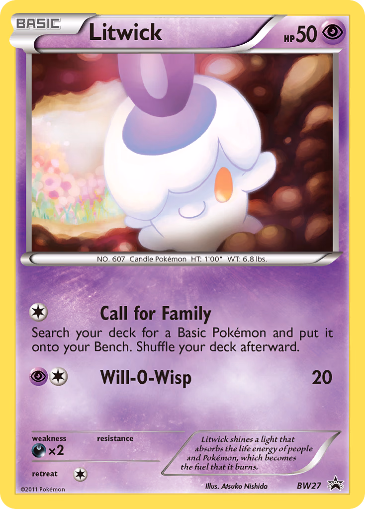 Litwick Pokemon card (BW27, BW Black Star Promos)