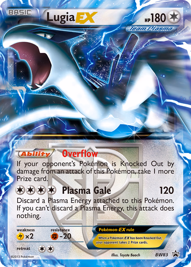 Lugia-EX Pokemon card (BW83, BW Black Star Promos)
